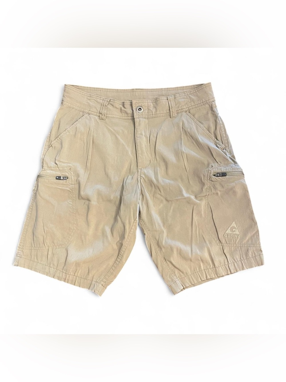 Gerry Weber Men's Light Khaki Cargo Shorts with Zip Pockets